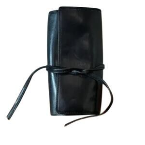 Tony Perotti Roll Travel Jewelry Case Black Made in Italy